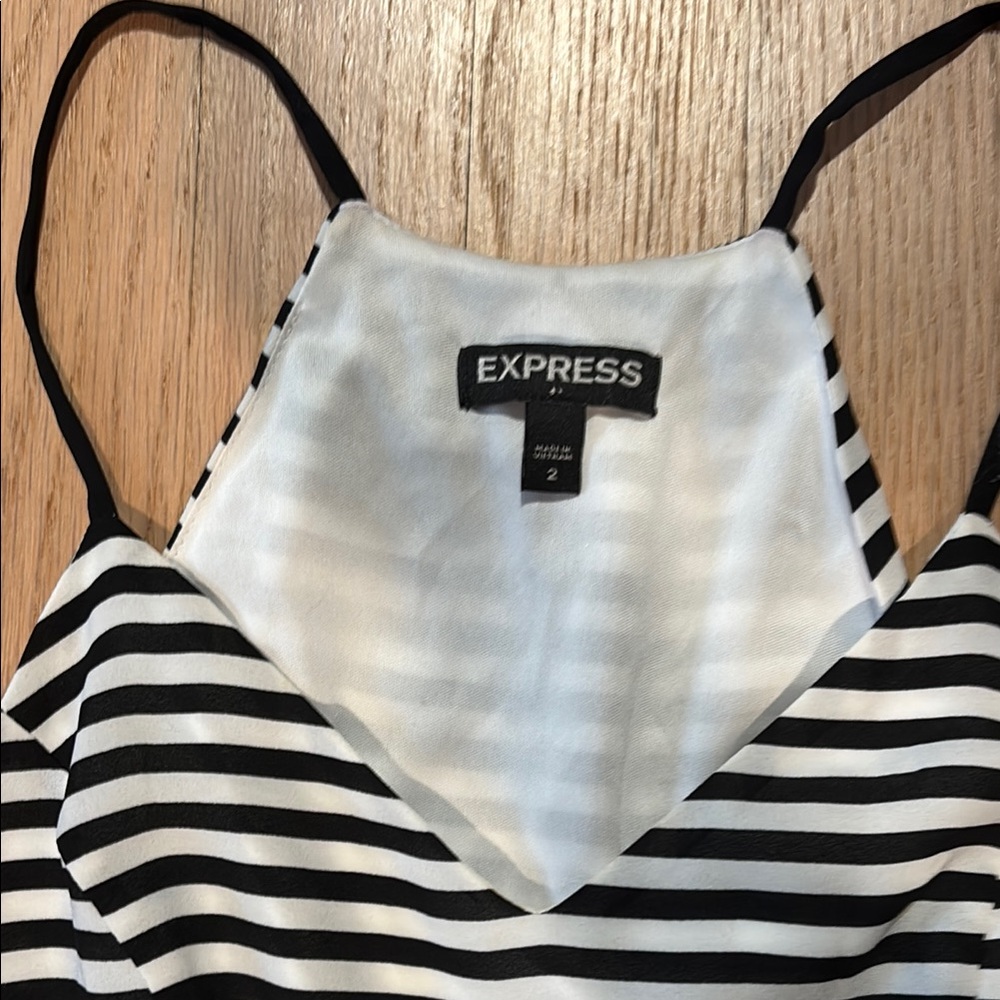 Stylish Black and White Striped Dress - Picture 2 of 4